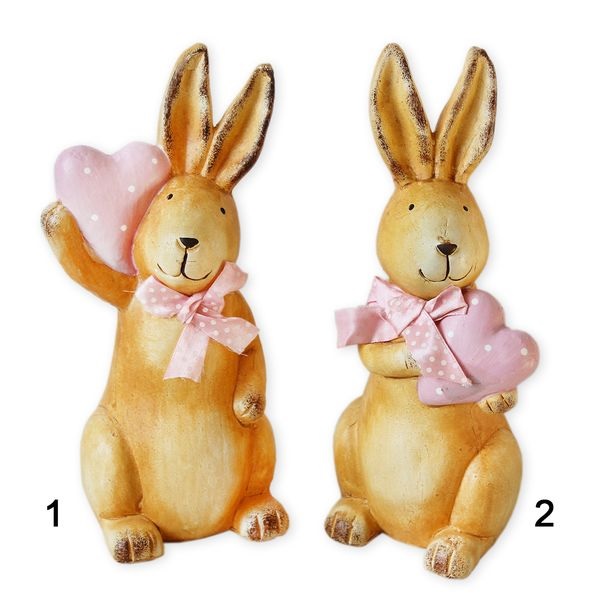 Zajíc keramika 22,5cm natural růžová